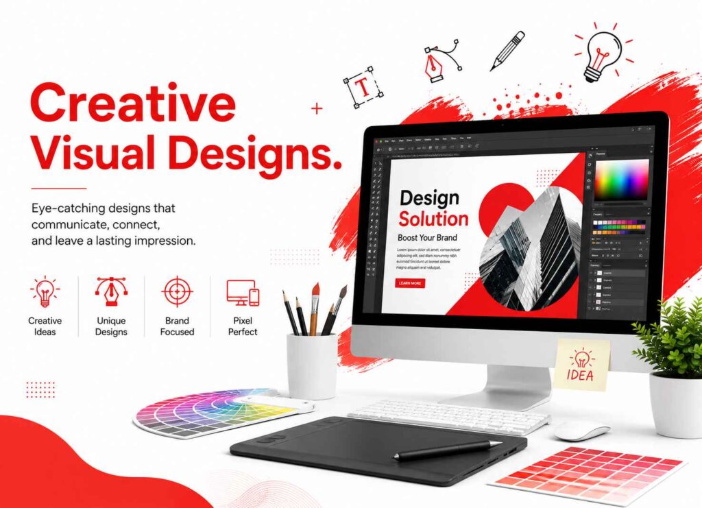 Custom creative visuals, and video production services for branding and digital marketing