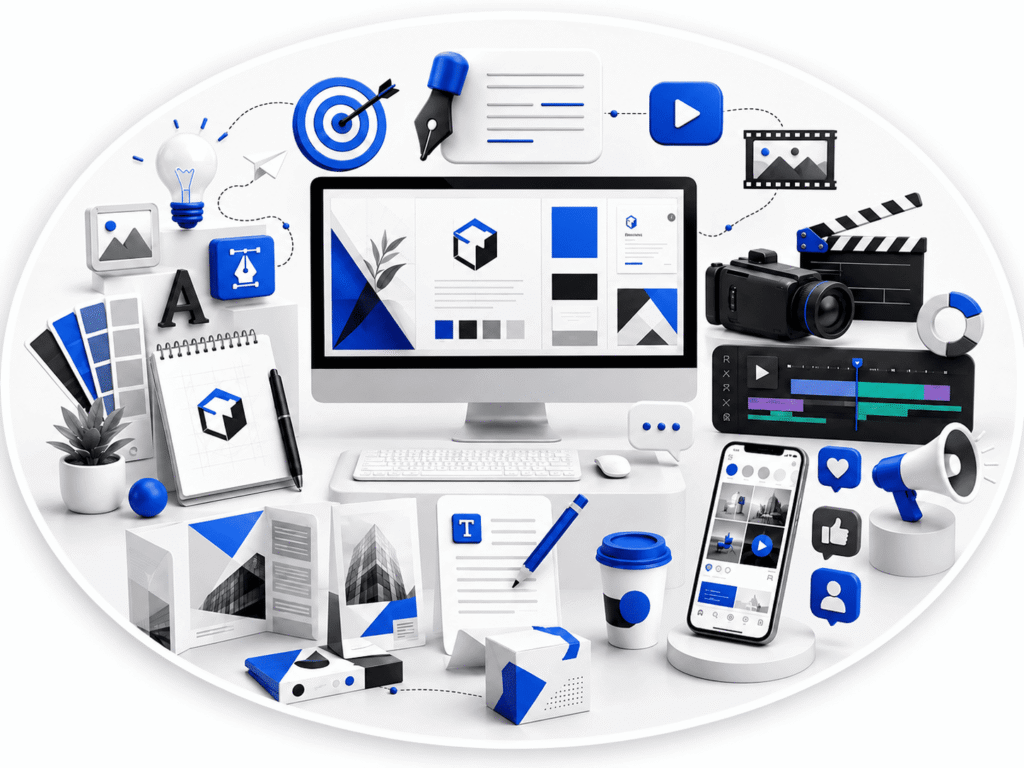 Graphic designing and video generation for digital marketing